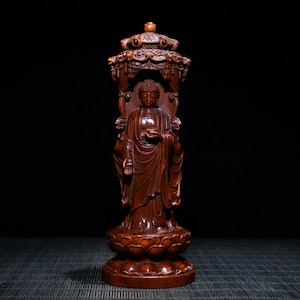 Chinesische Volkssammlung von handgeschnitztem Buchsbaum Buddha