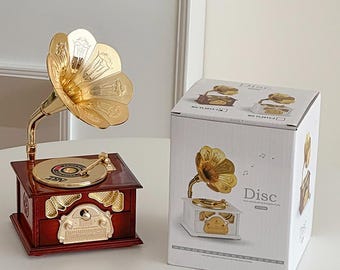 Vintage Loudspeaker Phonograph Mini Music Box Decoration