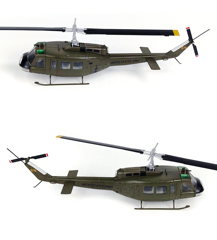 ダイキャスト 米軍 UH-1H 軍用戦闘ヘリコプター 合金モデル 1:48