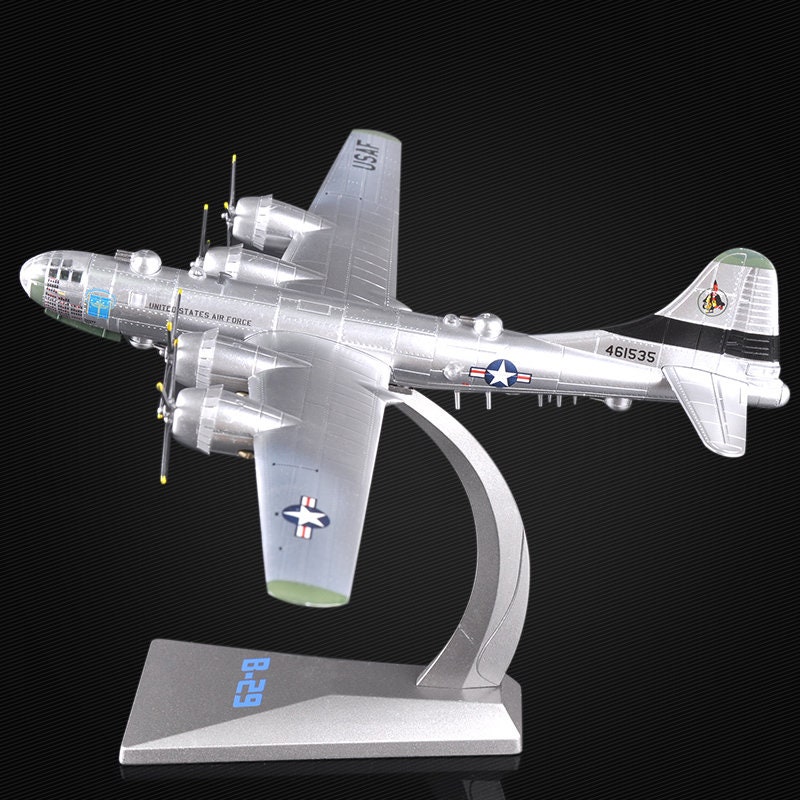Diecast B-29 Militarized Combat Bomber Alloy Model 1:144 Scale Toy Gift Collection Simulation Display Decoration