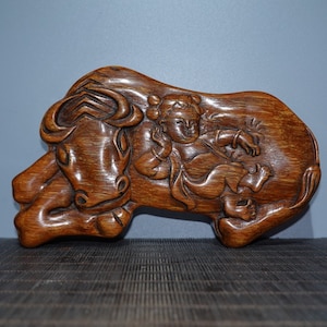 Folk collection handcrafted boxwood wooden statues