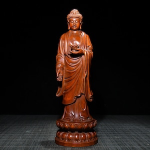 Chinesische Volkssammlung von handgeschnitztem Buchsbaum Buddha
