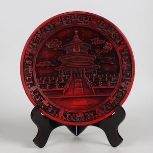 Folk collection hand painted lacquerware plates