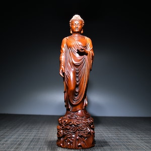 Chinesische Volkssammlung von handgeschnitztem Buchsbaum Buddha