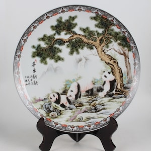 A folk collection of hand-painted ceramic plates