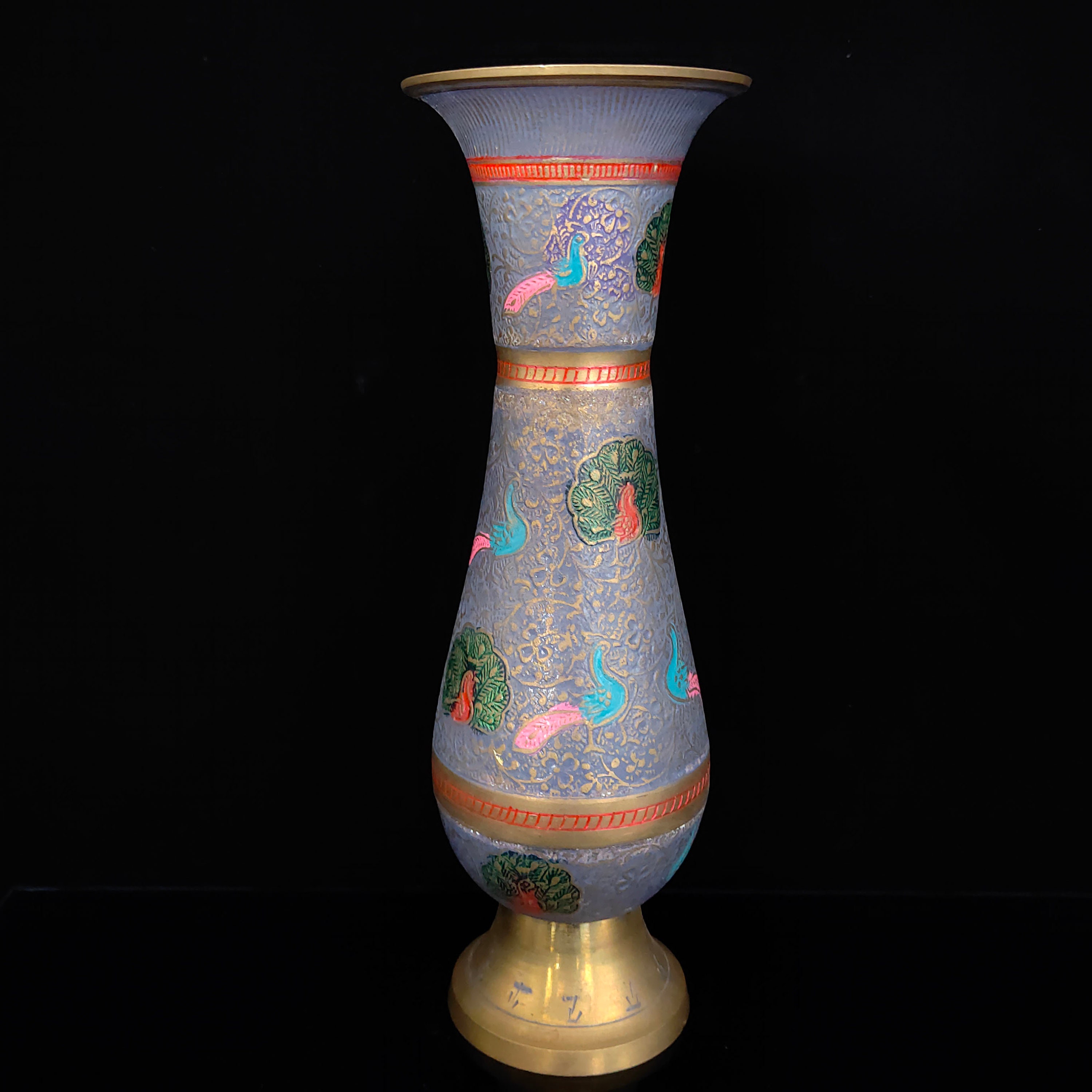 中国アンティーク真鍮七宝孔雀模様花瓶 - Etsy 日本