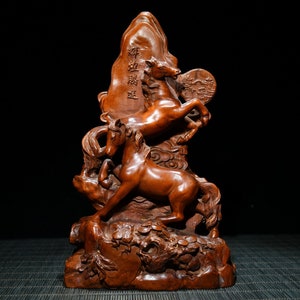 Chinese folk collection of hand-carved boxwood wooden statues