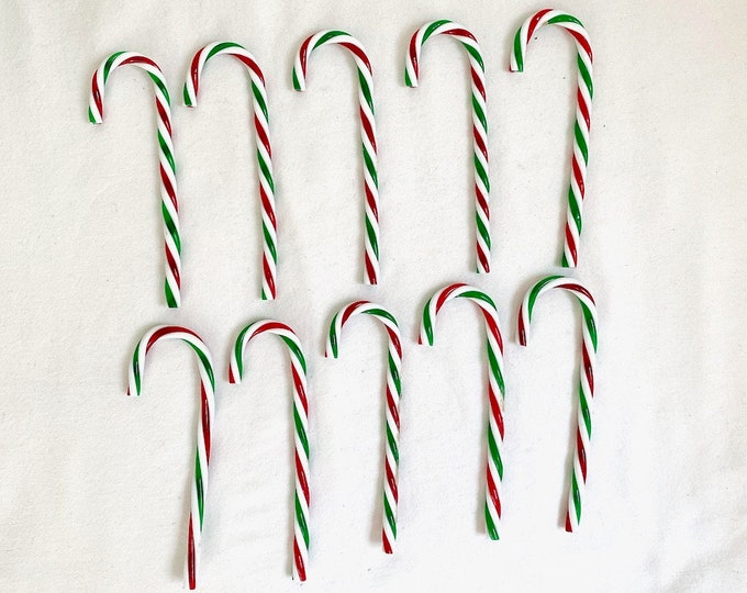 Vintage CHRISTMAS CANDY CANES Ornaments Decor Resin Set of 10 Etsy