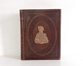 The COMPLETE WORKS Of WIilliam HOGARTH Antique Leather Bound Book Steel Engravings