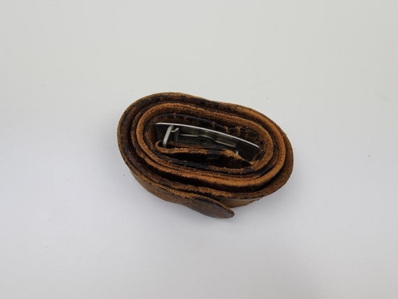 Vintage Union Pacific Railroad Leather Belt 40" M… - image 5
