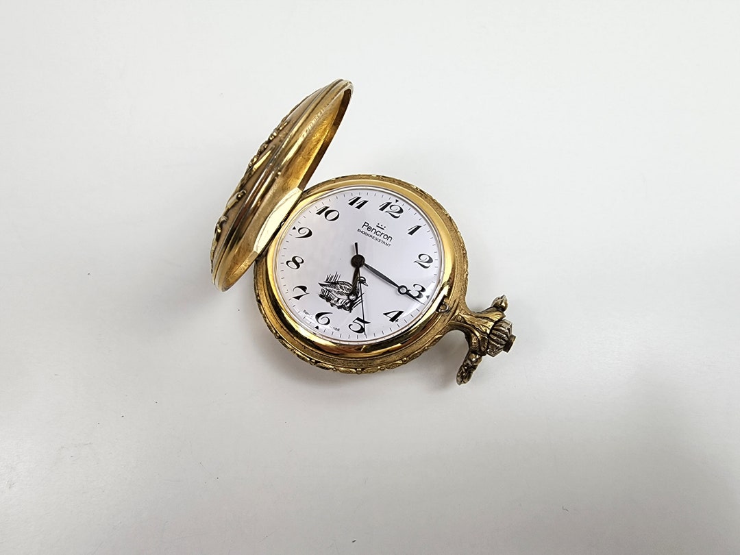 Vintage PENCRON Pocket Watch Beautiful Bird Design Made in SWISS Etsy