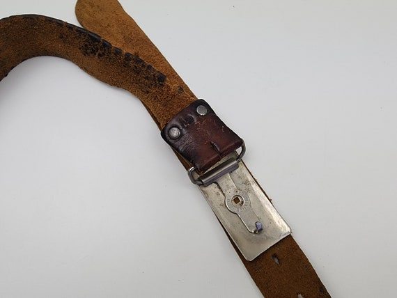 Vintage Union Pacific Railroad Leather Belt 40" M… - image 2