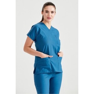 New Green Scrub Set, Comfortable Nurse Scrub, Nurse Dress, Women&#39;s Scrub Set, Scrub Uniform, Medical  Nurse Scrub, , MOODA1143-3