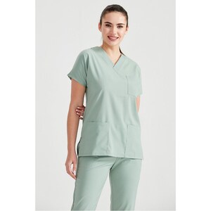 Musty Green Scrub Set, Comfortable Nurse Scrub, Nurse Dress, Women&#39;s Scrub Set, Scrub Uniform, Medical  Nurse Scrub, , MOODA07