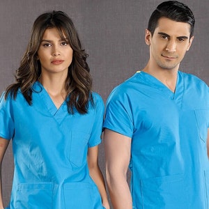 Turquoise Scrub Set, Scrub Set Woman,Medical Scrub, Scrub For Woman, Scrub Top, Spa Uniform, Dentist Scrub, Medical Student Gift, T100.04
