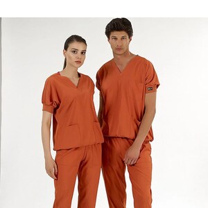 Unisex  V Neck Scrub Set, Breathable Scrubs,Hospital Scrubs Set,Scrubwear, Scrub Suits for Nurses, Nurse Scrubs, Healthcare Scrubs, RT100.33