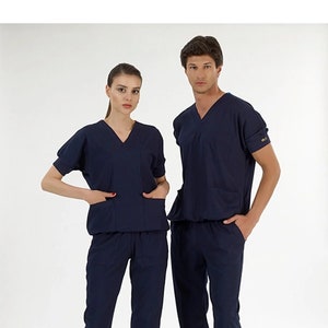 Unisex  V Neck Scrub Set, Comfortable Scrubs, Scrub Set for Nurses, Breathable Stylish Scrubs, Nurse Scrubs, Healthcare Scrubs, RT100.07