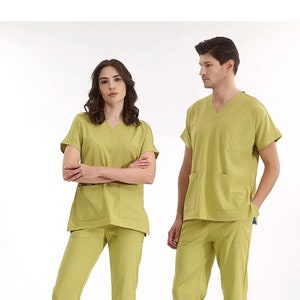 Stay Comfortable and Professional: High-Quality Nurse Uniforms for Medical Settings, Pistachio Green Nurse Uniform, LL100.51