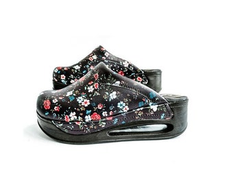 Women's Flower Patterned Air-Max Orthopedic Comfortable Hospital Medical Nurse Clogs, Nurse Doctor Gift, SABO007