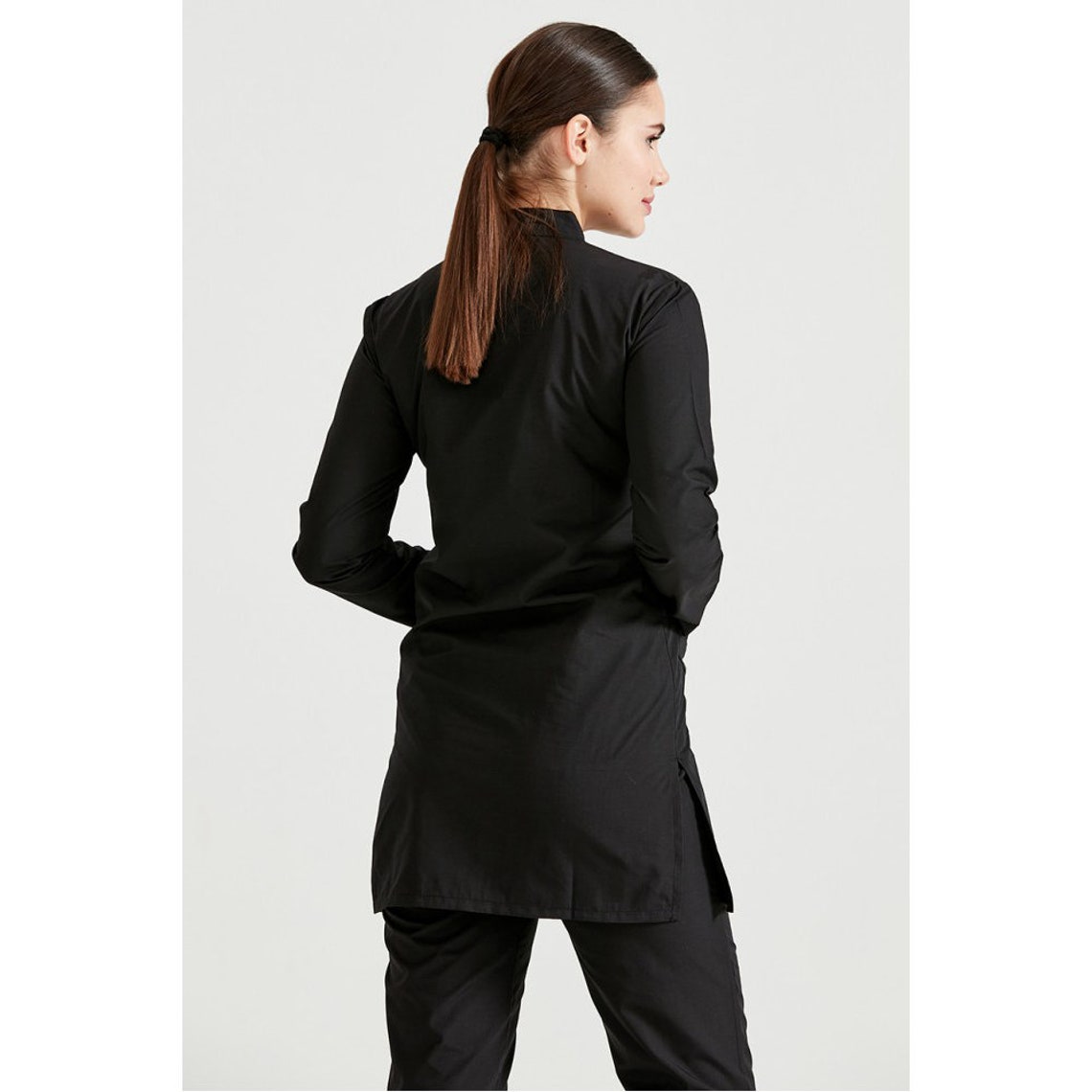 Black Modest Scrub Set, Muslim Nurse Scrub, Medical Scrub, Women's