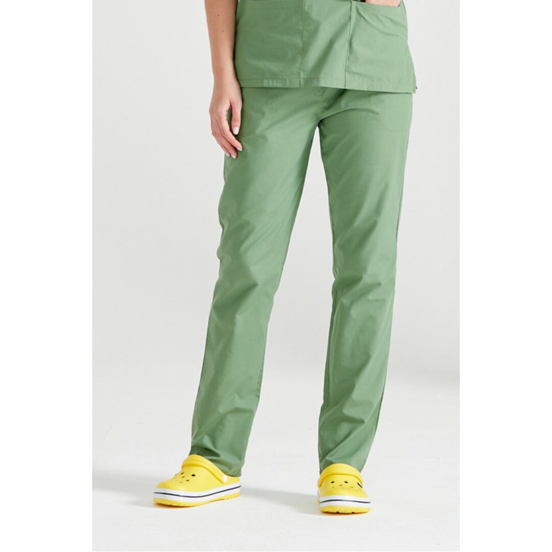 Pistachio Green Color Nurse Pants, Scrub Bottoms, Spa Cargo Pants, Jogger Scrub Pants, Dental