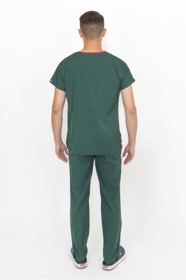 Men's Khaki Green Scrub Set, V Neck Nurse Scrub, Medical Scrub, Scrub