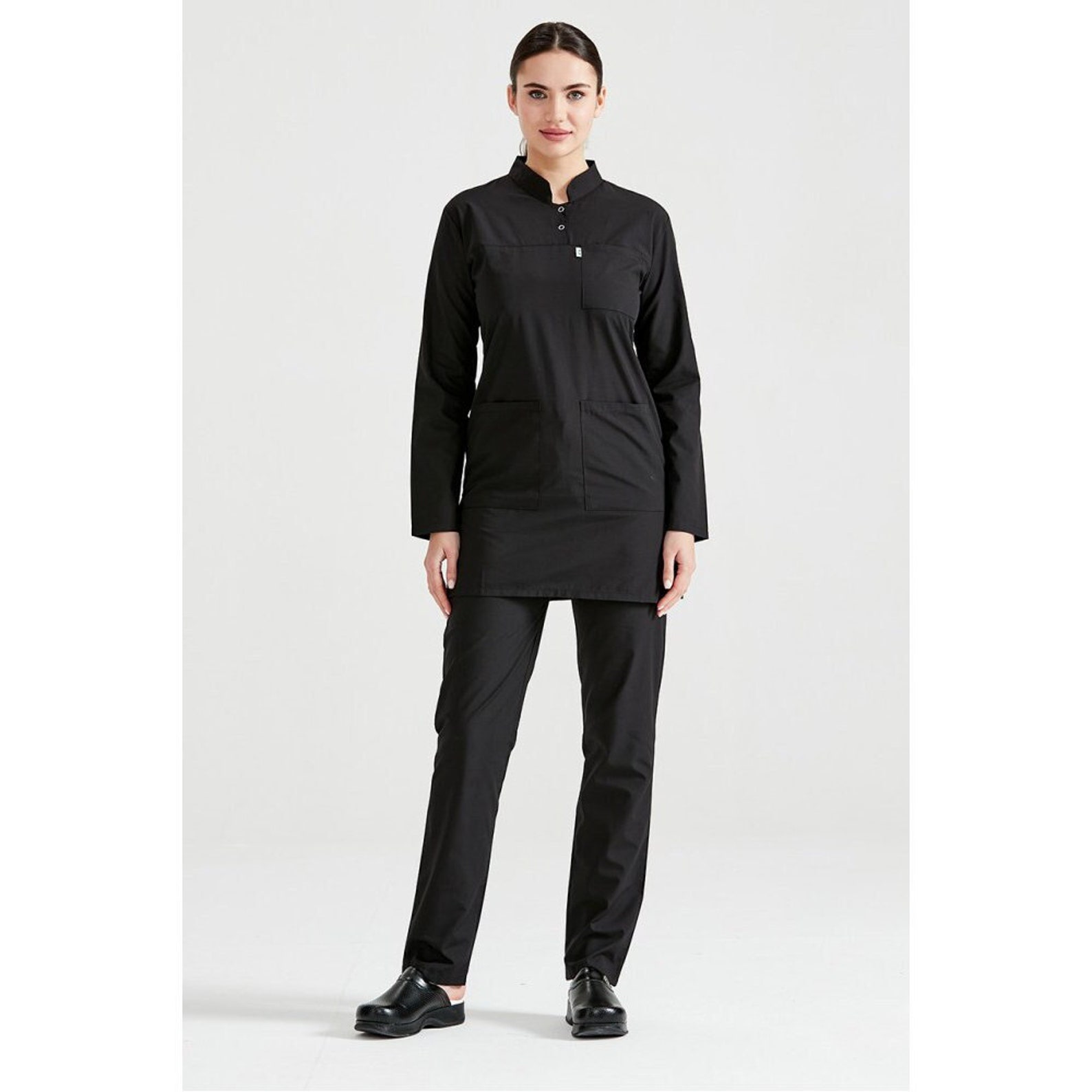 Black Modest Scrub Set, Muslim Nurse Scrub, Medical Scrub, Women's