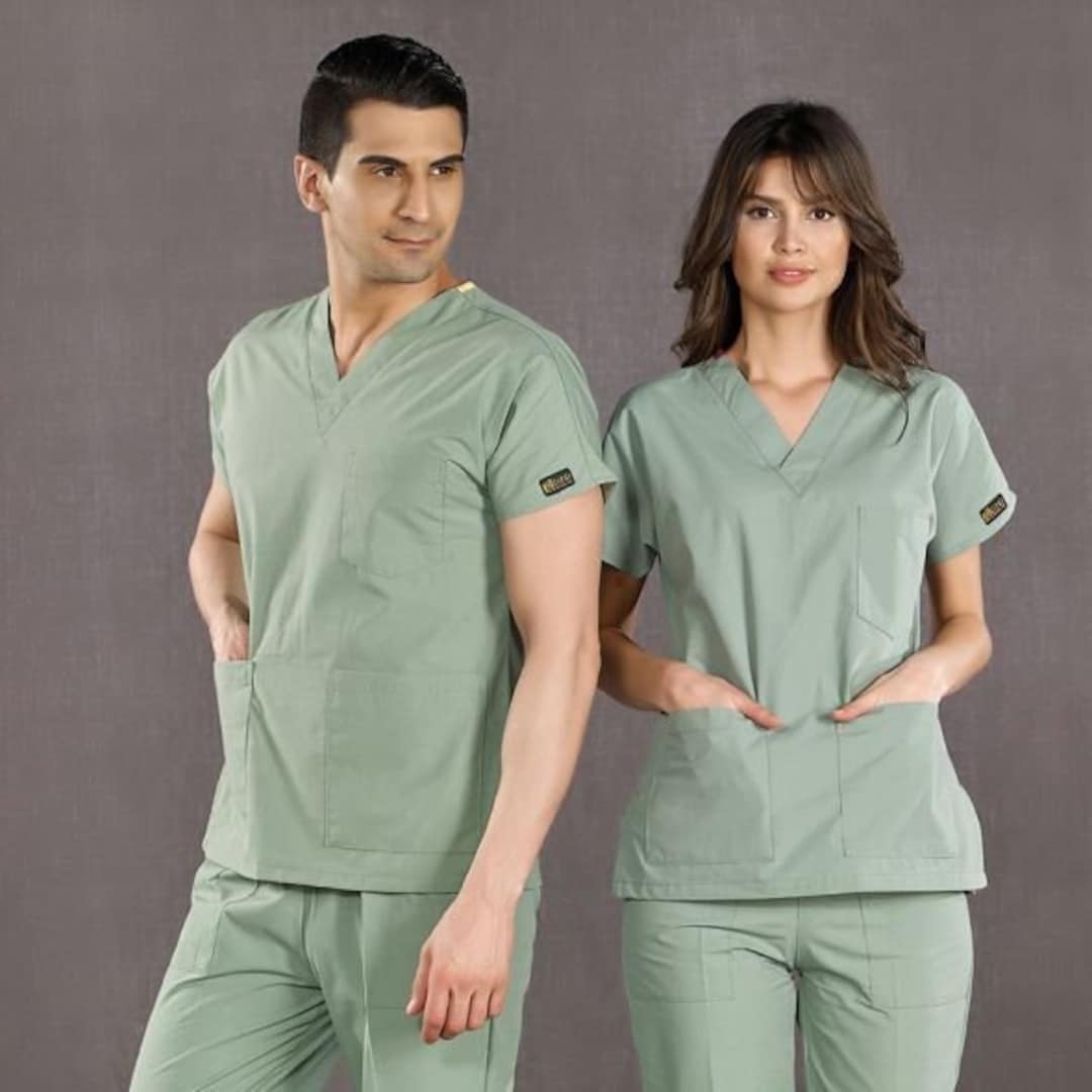 SCRUBS Vネックシャツ USサイズ M 4色セット ユニセックス ミントグリーン スクラブセット、Vネック スクラブセット