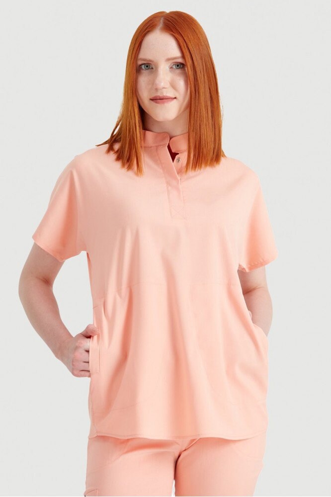 Salmon Color Scrub Set Judge Neck Nurse Scrub Medical Etsy