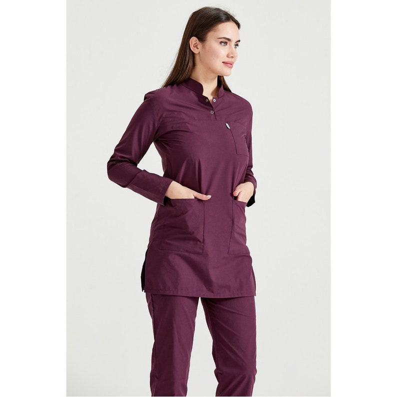 Plum Color Modest Scrub Set, Muslim Nurse Scrub, Medical Scrub, Women's Scrub Set, Scrub Uniform