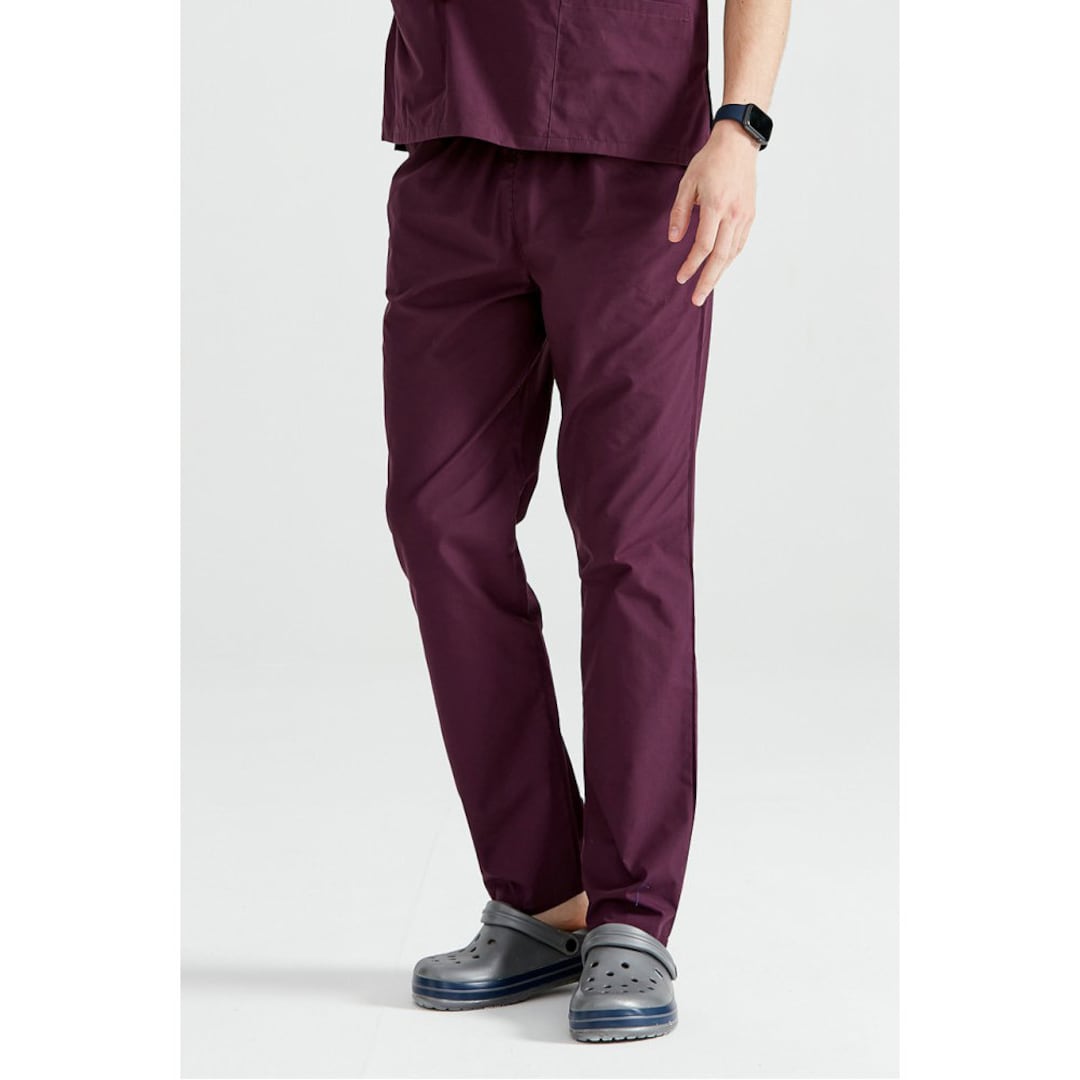 Plum Color Nurse Pants, Scrub Bottoms, Spa Cargo Pants, Jogger Scrub