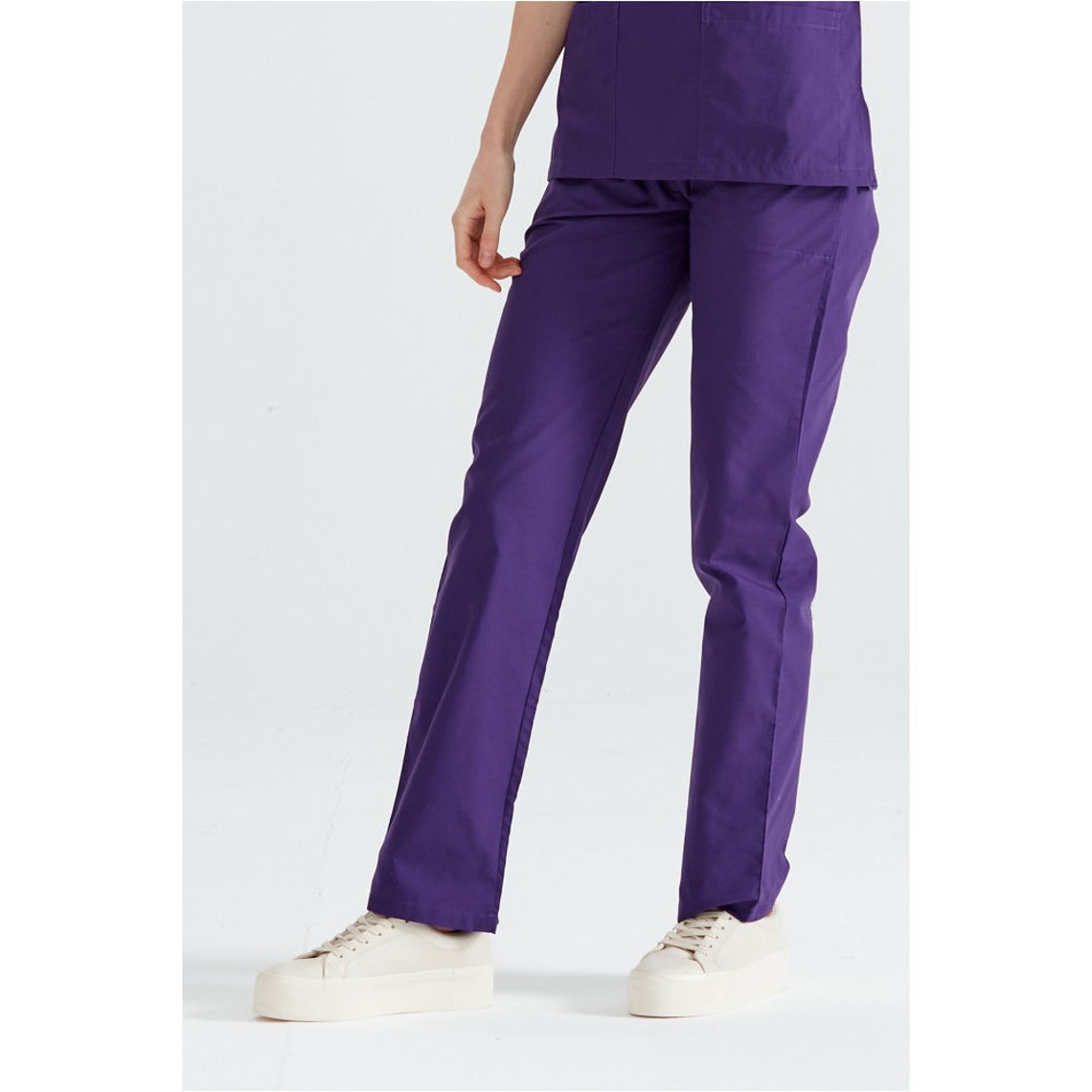 Purple Nurse Pants, Scrub Bottoms, Spa Cargo Pants, Jogger Scrub Pants, Dental Hygienist Doctor