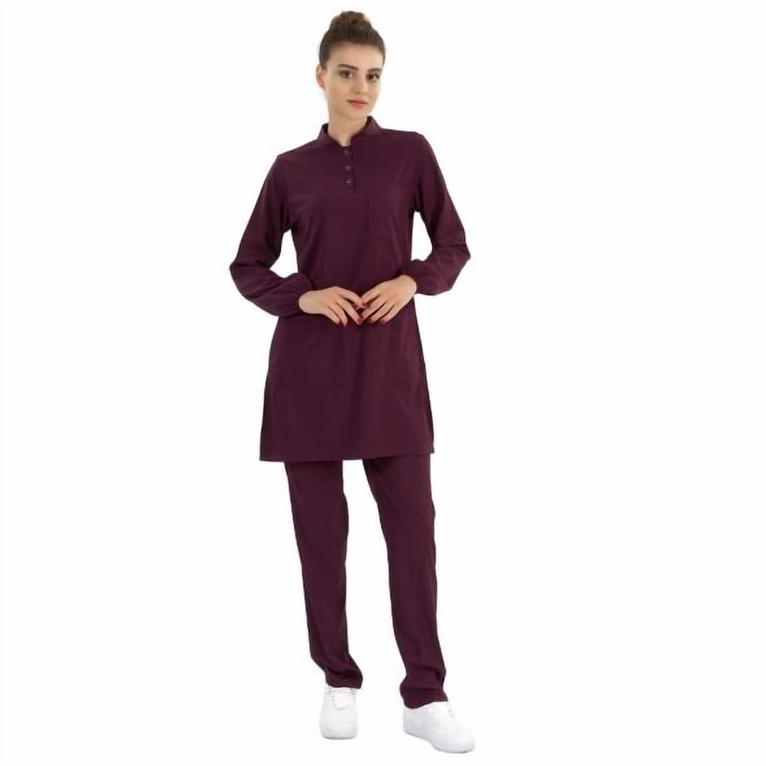 Modest Medical Uniform: Damson Plum Stay Covered and Comfortable With ...
