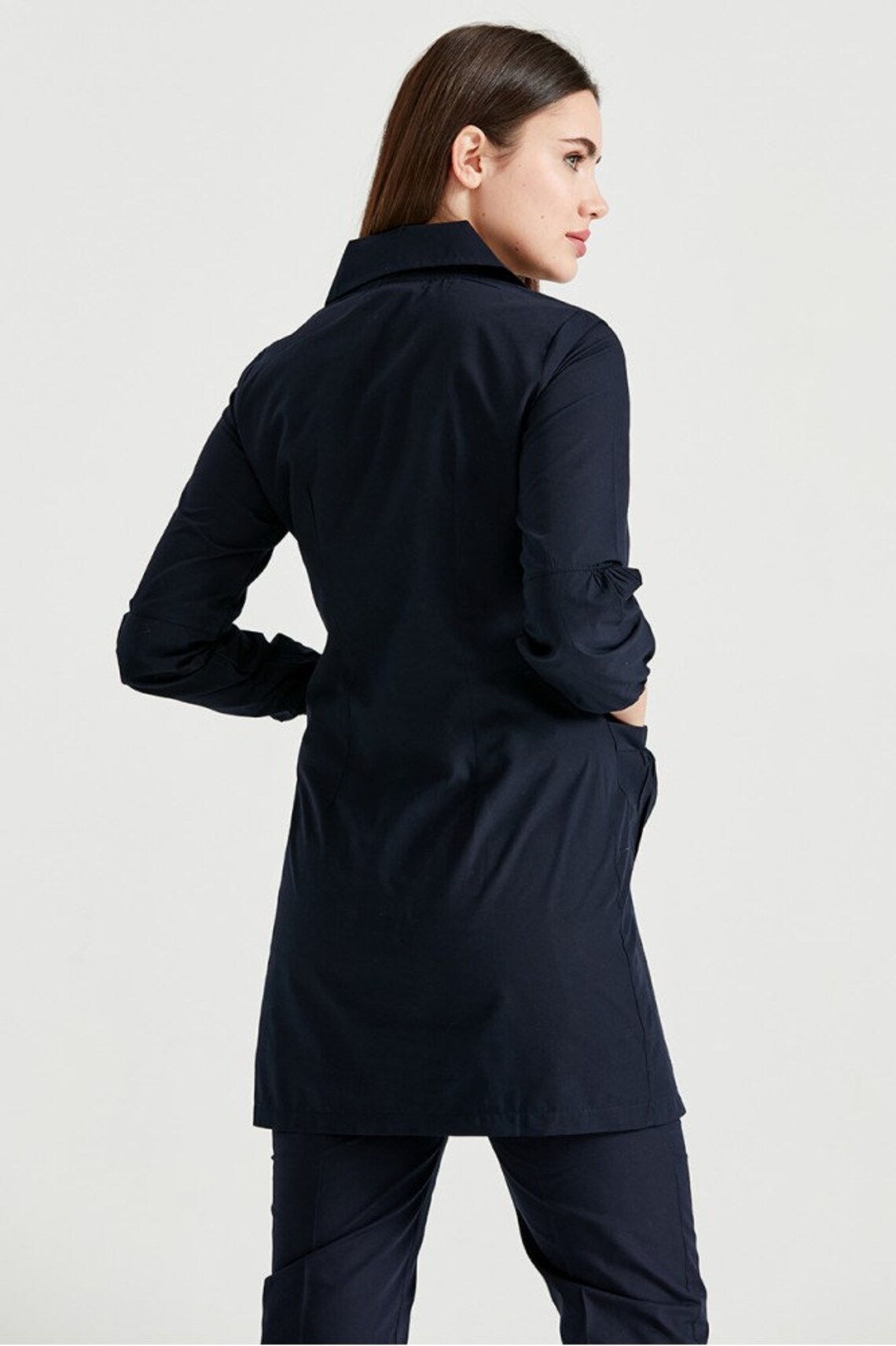 Dark Blue Modest Scrub Set Muslim Nurse Scrub Medical Scrub Etsy