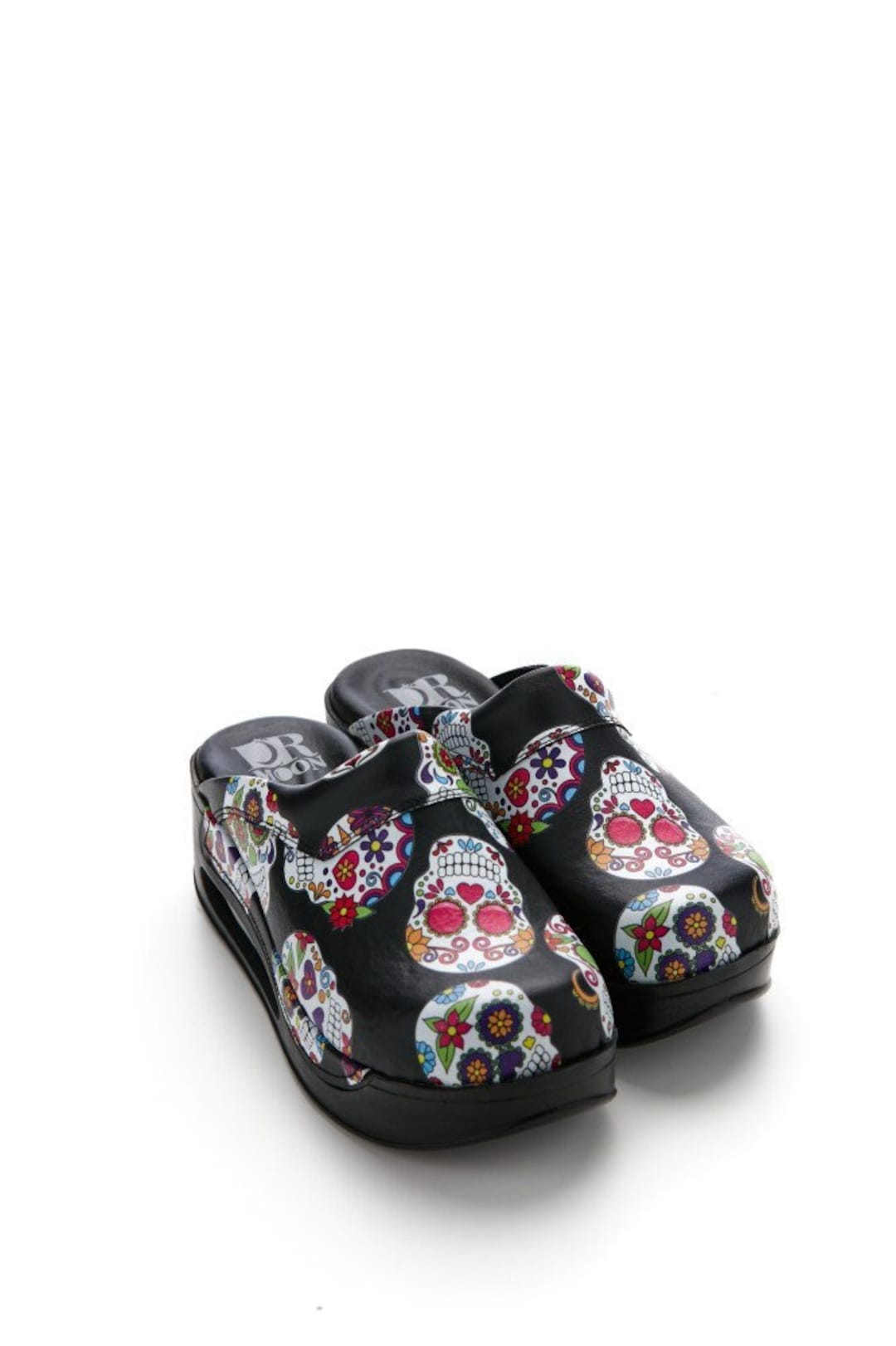 Surgeon Skull Pattern Black Suede Clogs Skull Clogs - Etsy Canada main image 4