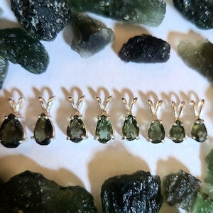 Authentic Moldavite Pendants - Dainty Teardrop (Pear)