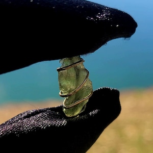 Tiny Authentic Moldavite Pendant with Gold-Filled Bail