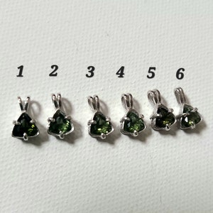 Authentische Trillion Facettierte Moldavit in Sterling Silber