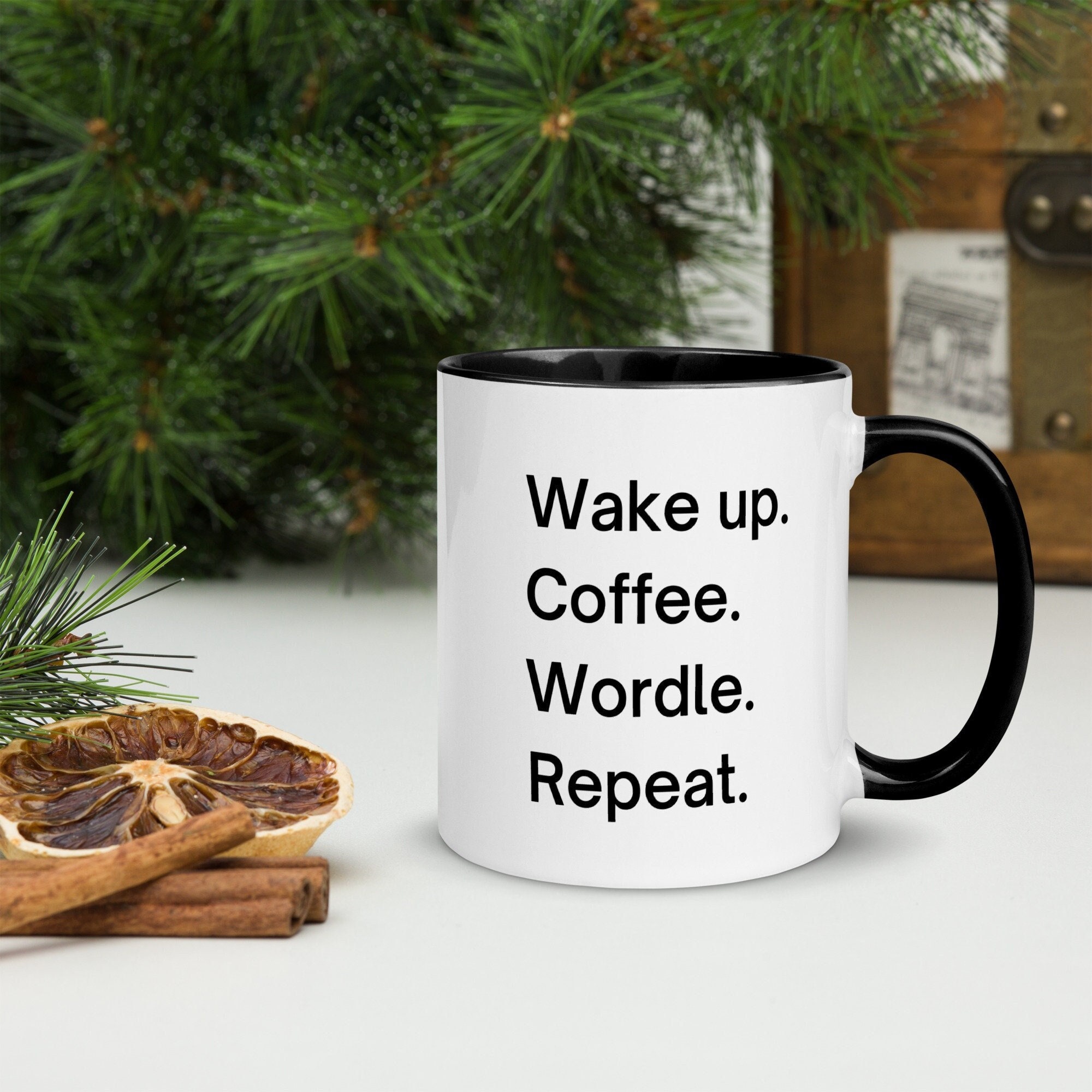 Wake Up Coffee Wordle Repeat Fun Wordle Mug Gift For - Etsy