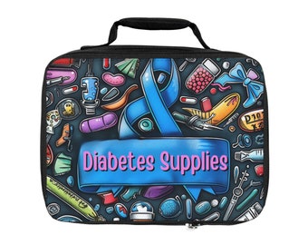 Type 1 Insulated Diabetes Bag, Type 2 Diabetic Bag, Medical Bag, Supply Storage Gift, Organization Needles Lancets Insulin Accessory Bag