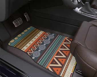 Boho Hippie Car Accessory Floor Mats Retro Mod Car Decor Bohemian Vehicle Hippie Van Truck Car Gift, Hippy Floor Mats Travel Gift, Car Decor
