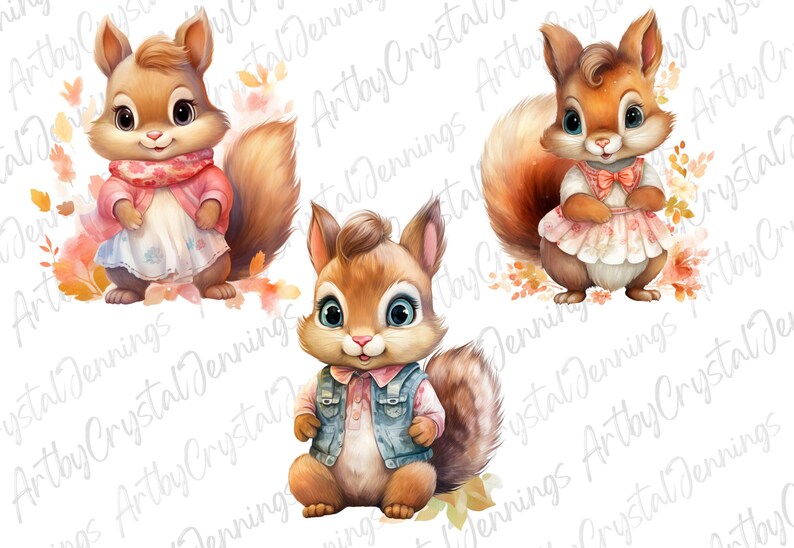 Adorable Squirrel Design, Squirrel Instant Download, Animal Art Gift