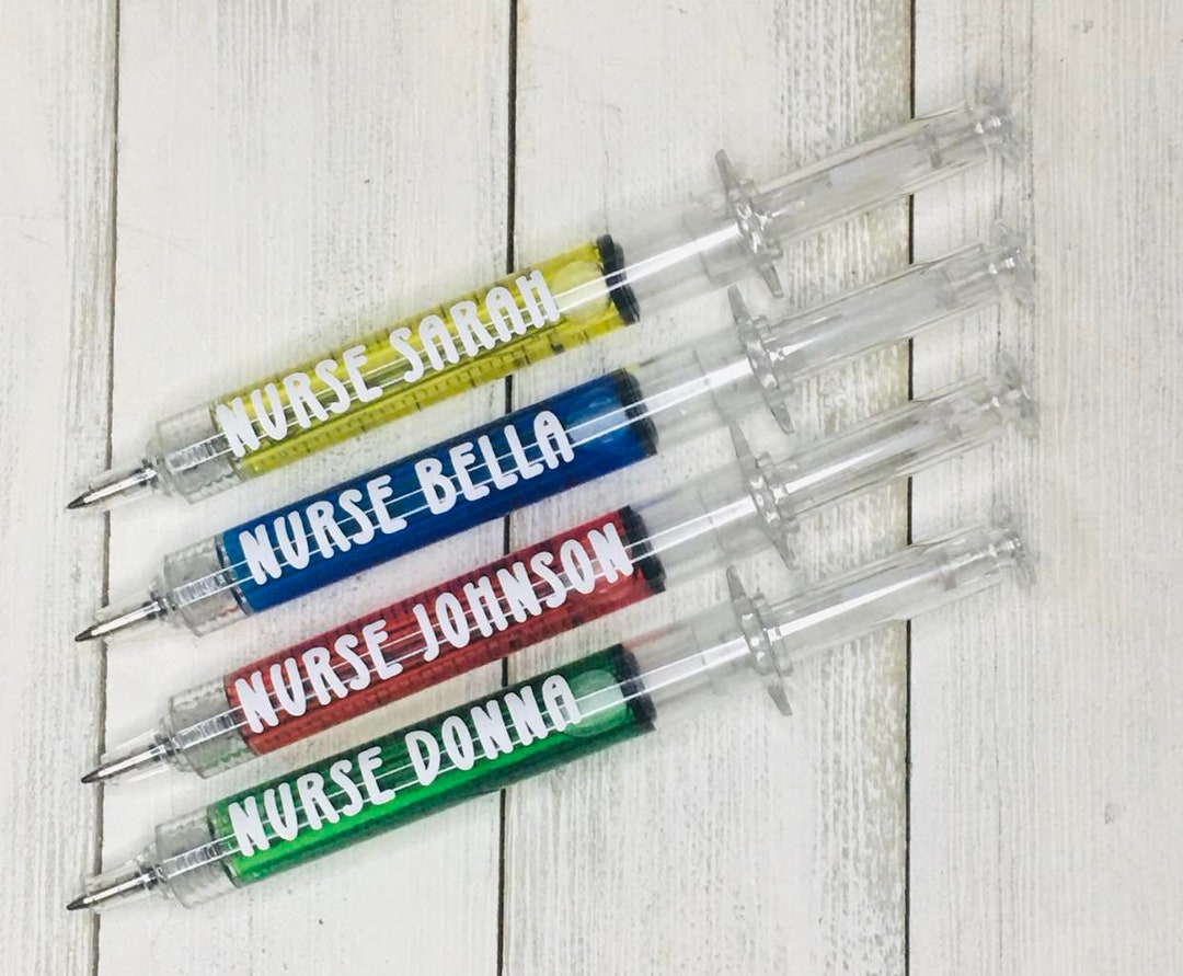 Personalized Syringe Needle Pens, Ball Point Pen, Ink Pen Gift for ...