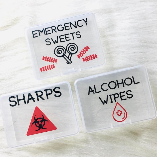 Small Diabetic Supply Storage Containers, Sharps Conatiner, Emergency Sweets, Alcohol Wipes Type 1 Type 2 Diabetes Bag Organization Gift