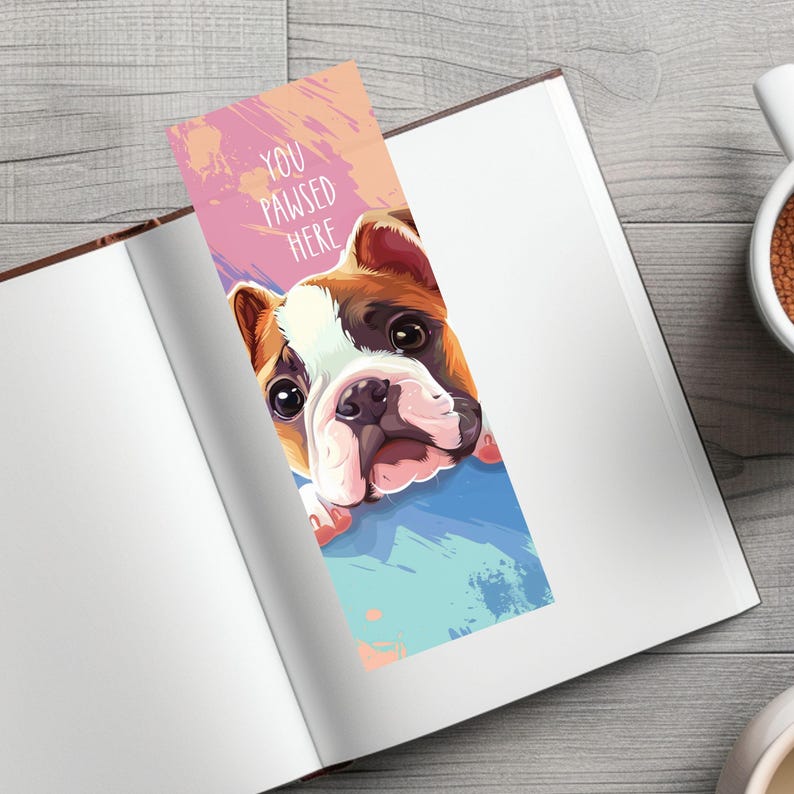 Laminated Puppy Dog Bookmark, 2x6 Dog Breed Bookmark, Dog Lover Gift ...
