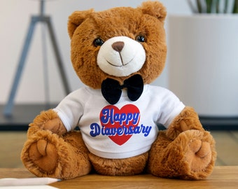 Happy Diaversary Teddy Bear W/ Diabetes T Shirt, Type 1 Diabetes Gift Type 2 Diabetic Gift Diaversary Gift for Kid Diabetes Anniversary