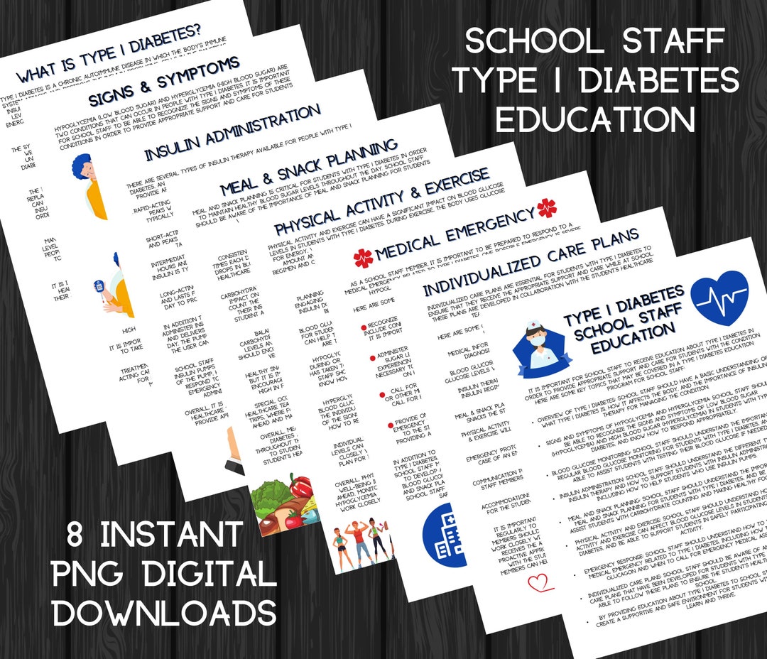 Type 1 Diabetes School Staff Education PNG Digital Download, Diabetes