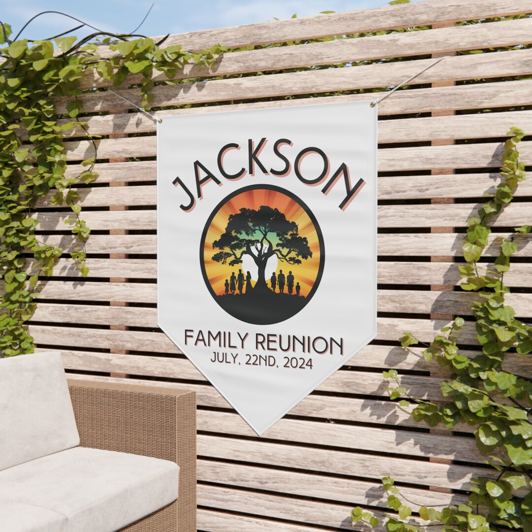 Large Personalized Family Reunion Pennant Sign, Family Gathering Banner ...