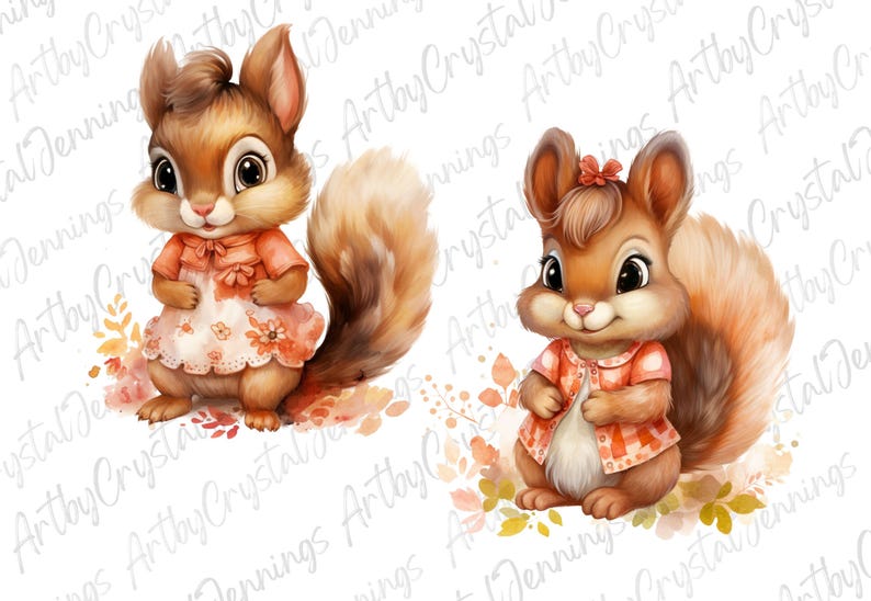 Adorable Squirrel Design, Squirrel Instant Download, Animal Art Gift