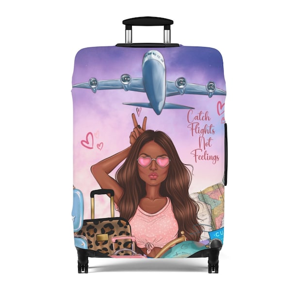 Catch Flights Not Feelings Luggage Cover, Luggage Protection,  Suitcase Cover Travel Accessory, Travel Bag Cover, Baggage Cover Travel Gift